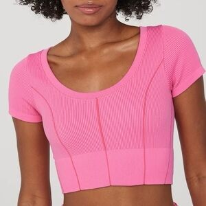 AERIE SEAMLESS CORSET TOP PINK!
